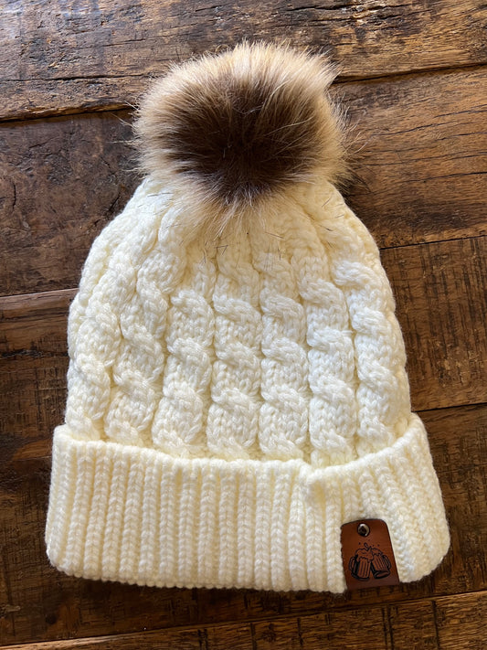 Women’s Winter Hat with Beer Patch