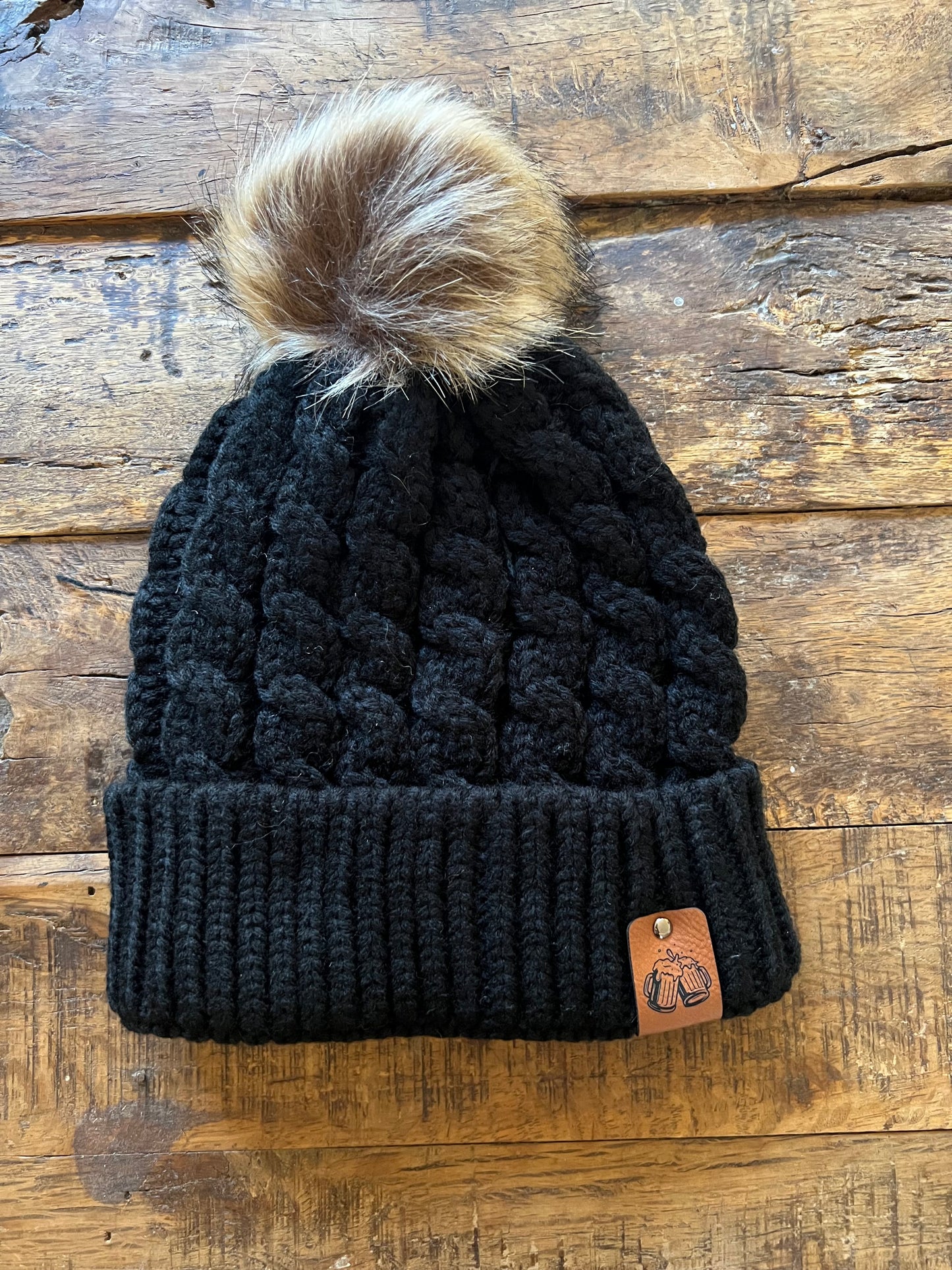 Women’s Winter Hat with Beer Patch