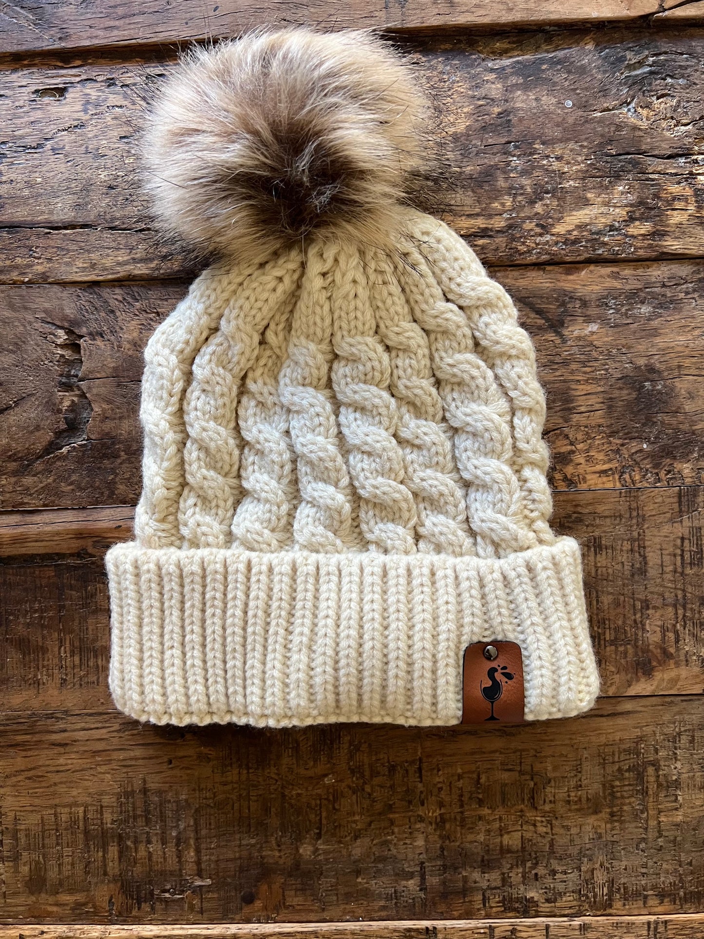 Women’s Winter Hat with Wine Patch