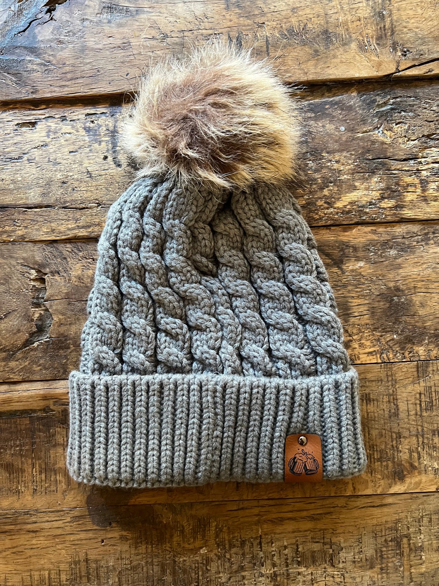 Women’s Winter Hat with Beer Patch
