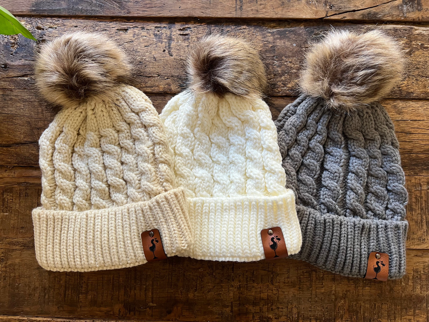 Women’s Winter Hat with Wine Patch