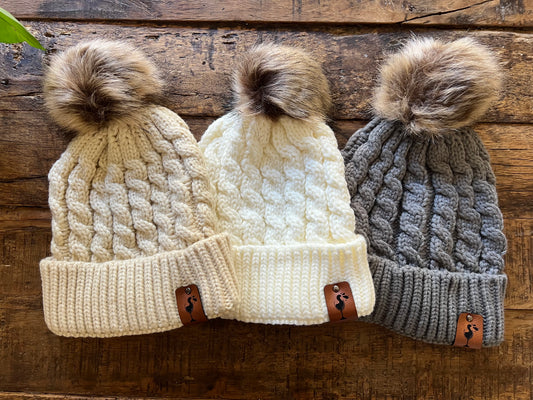 Women’s Winter Hat with Wine Patch