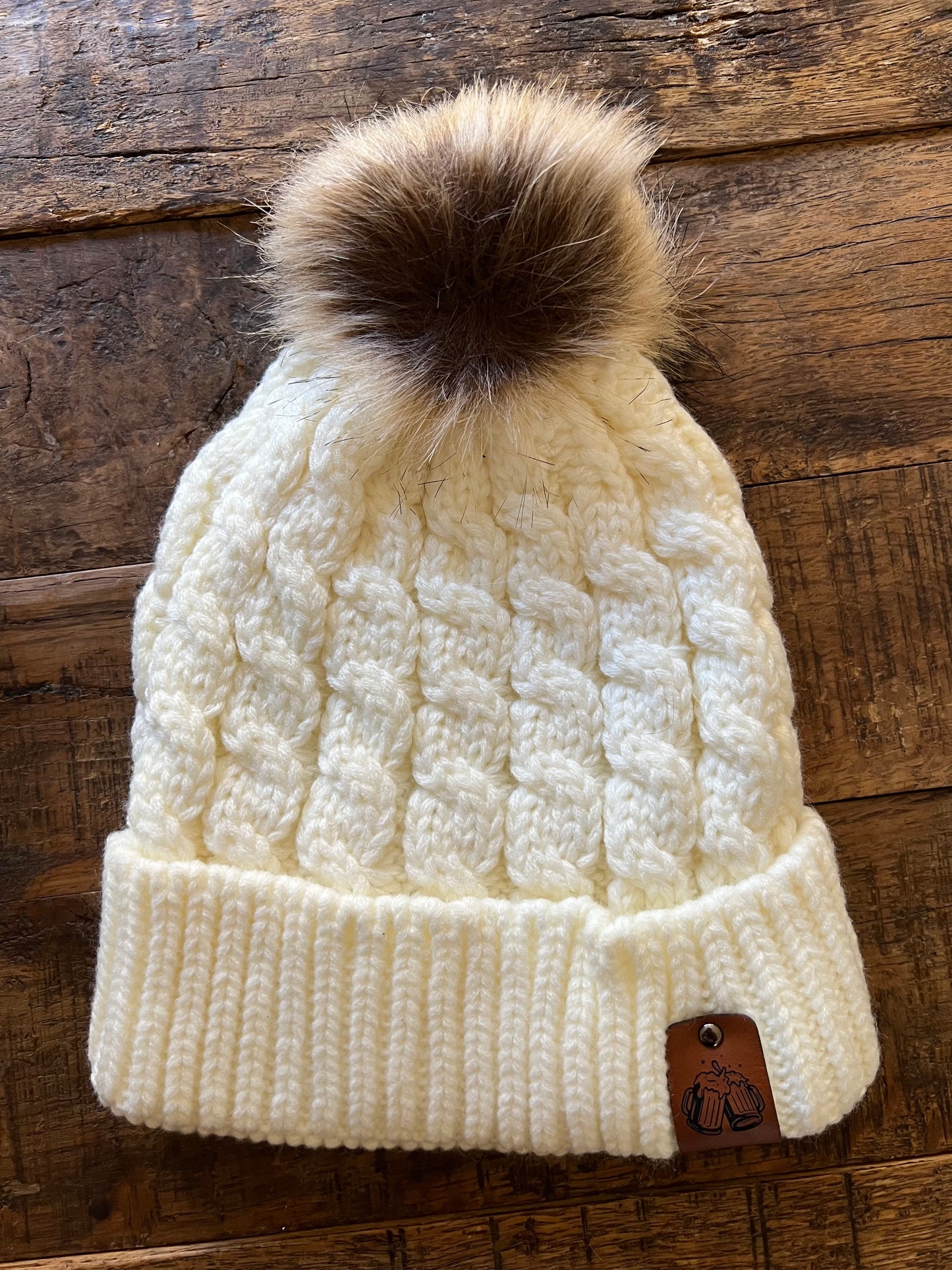 Women’s Winter Hat with Beer Patch