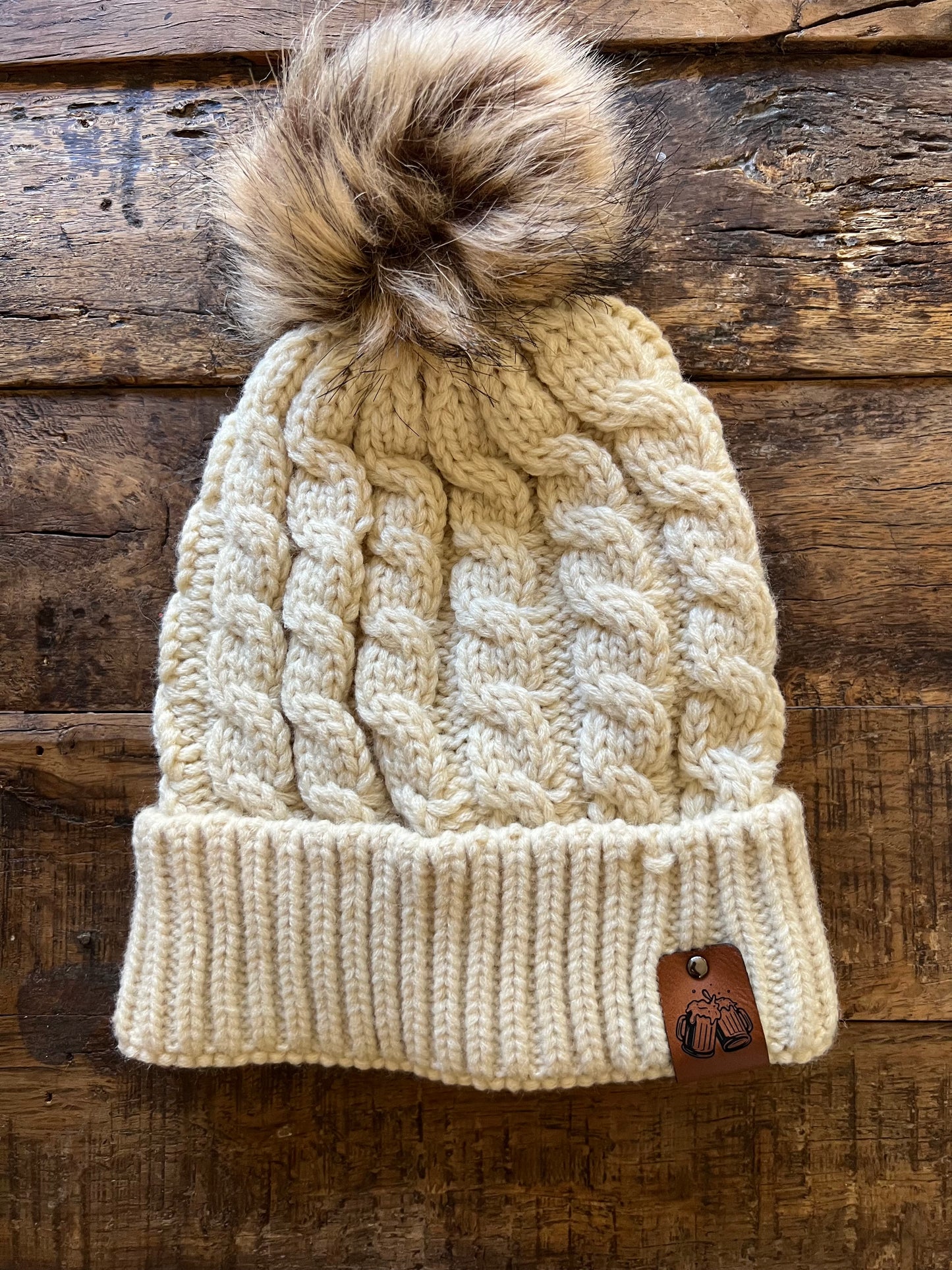 Women’s Winter Hat with Beer Patch