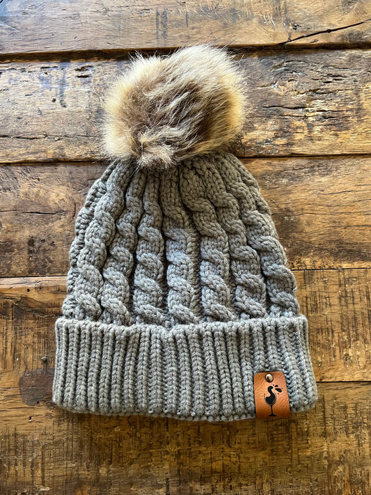 Women’s Winter Hat with Wine Patch
