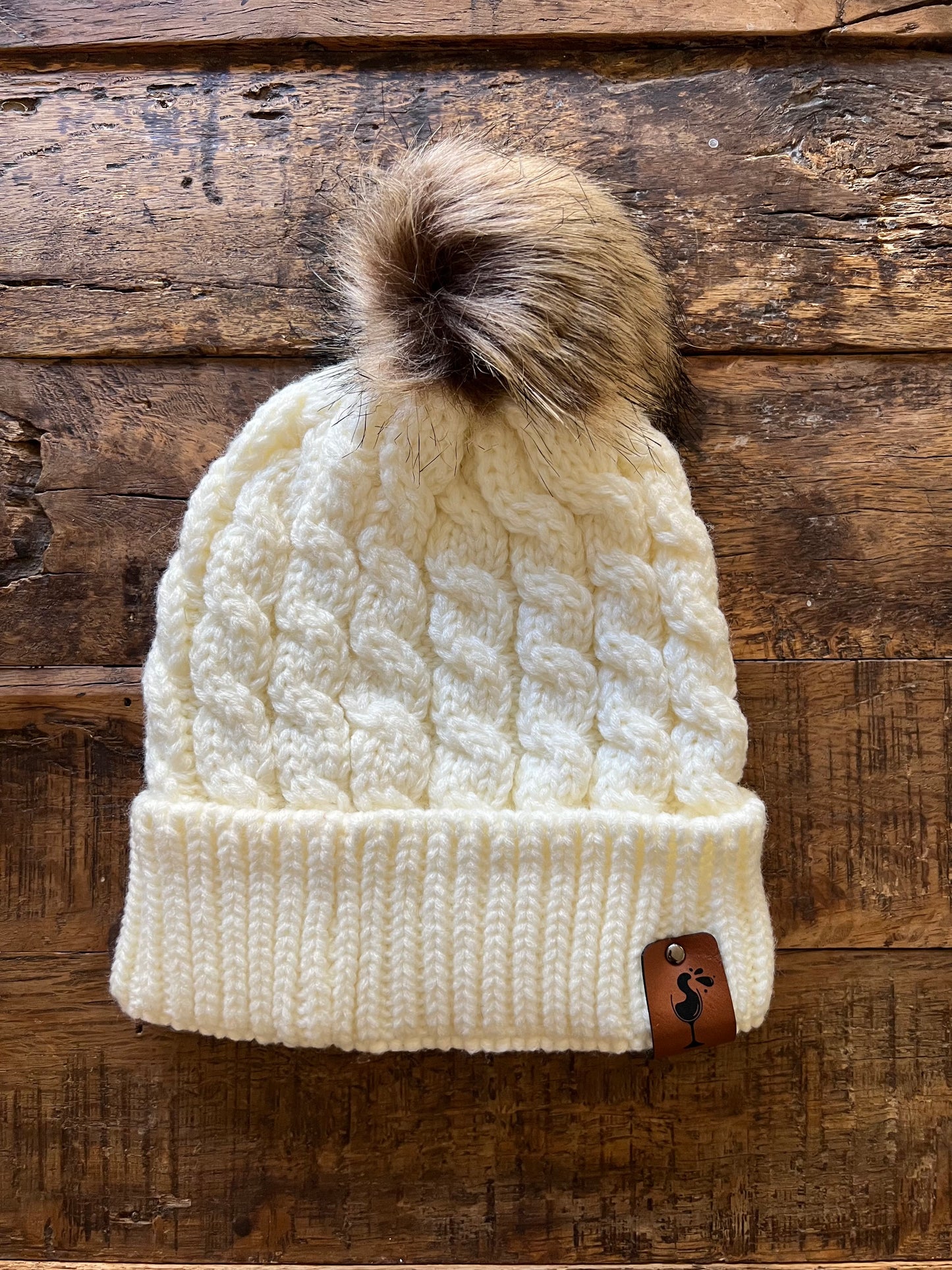 Women’s Winter Hat with Wine Patch
